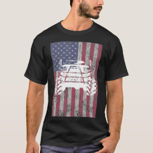 American Flag Lifted Monster Truck USA Patriotic P T-Shirt