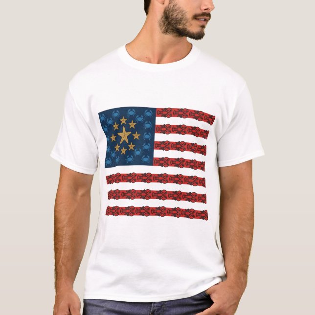 American Flag Lobsters T-Shirt (Front)