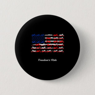 American flag made by motorcycle funny 4th of july 2 inch round button