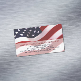 American Flag Magnetic Business Card