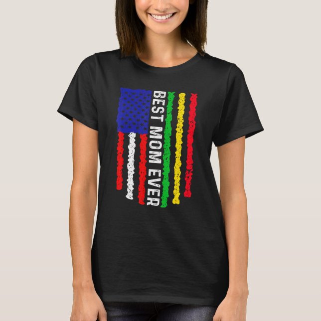 American Flag Mali Flag Best Mom Ever Family T-Shirt (Front)
