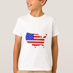 American Flag Map of the United States of America T-Shirt
