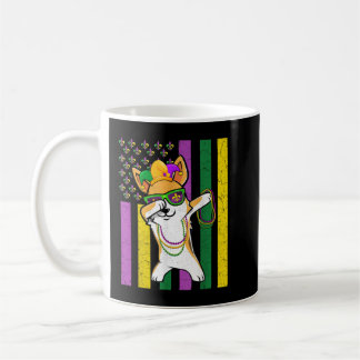 American Flag Mardi Gras Corgi Dog Festival Puppy  Coffee Mug