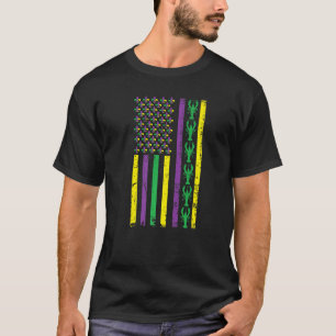 American Flag Mardi Gras Crawfish Outfit Men Women T-Shirt