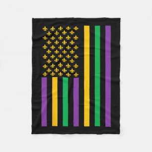American Flag Mardi Gras Mardi Gras Crawfish Outfi Fleece Blanket