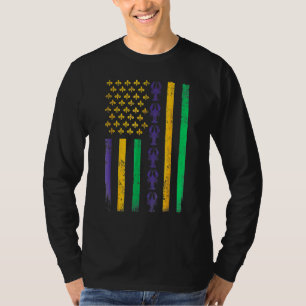 American Flag Mardi Gras Mardi Gras Crawfish Outfi T-Shirt