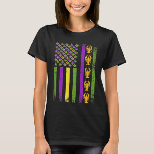 American Flag Mardi Gras Mardi Gras Crawfish T-Shirt