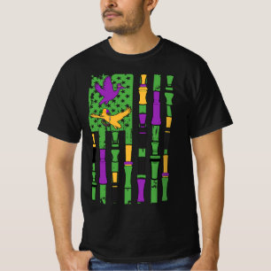 American Flag Mardi Gras Parade For Duck Hunting L T-Shirt