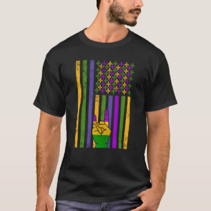 American Flag Mardi Gras Rocker Rock Hand sign Car T-Shirt