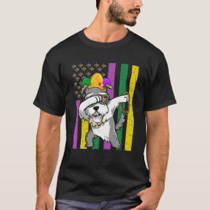 American Flag Mardi Gras Schnauzer Dog Festival Pu T-Shirt