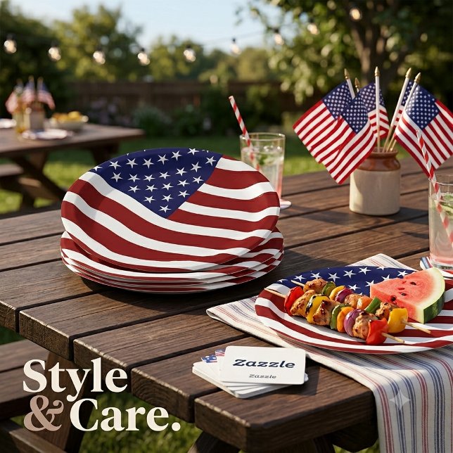 American Flag Mark 7" Party Plates – USA Pride (American Flag Mark 7 Party Plates – USA Pride)