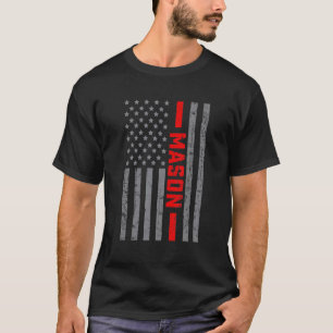 American Flag Mason US Flag Vintage For Men Dad T-Shirt