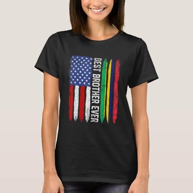 American Flag & Mauritius Flag Best Brother Ever F T-Shirt (Front)