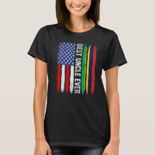 American Flag & Mauritius Flag Best Uncle Ever Fam T-Shirt