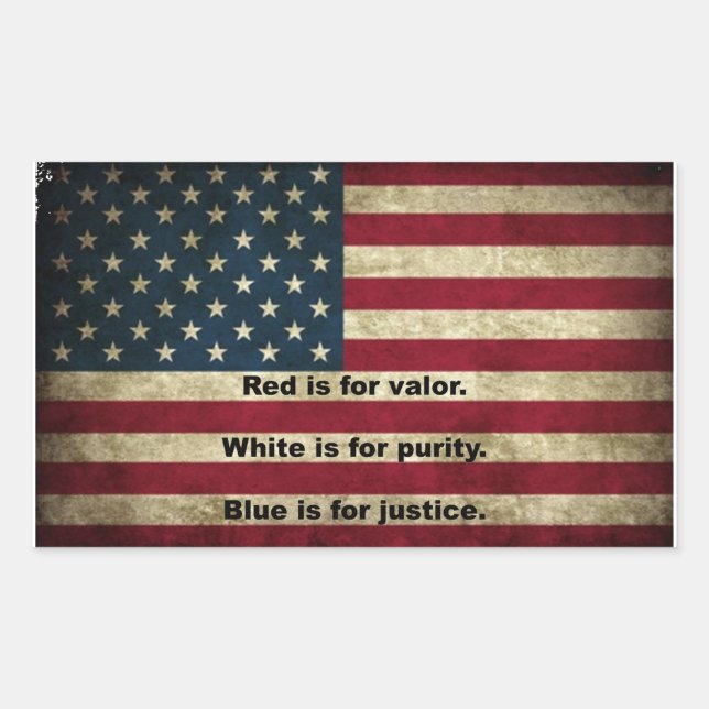 American Flag - Meaning of Colours Sticker (Front)