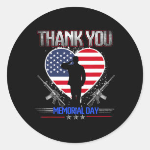 American Flag Memorial Day Shirts For Men Women Me Classic Round Sticker