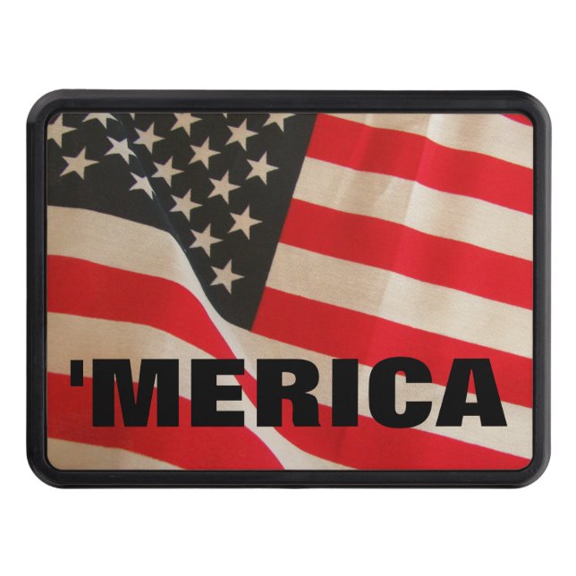 American Flag  'Merica Trailer Hitch Cover (Front)