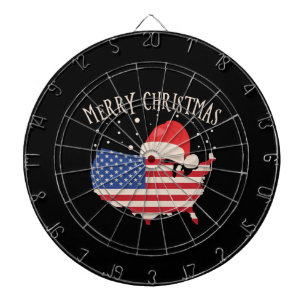 American flag Merry Christmas design Dartboard