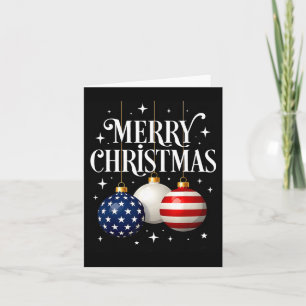 American Flag Merry Christmas Tree Baubles Us Patr Card