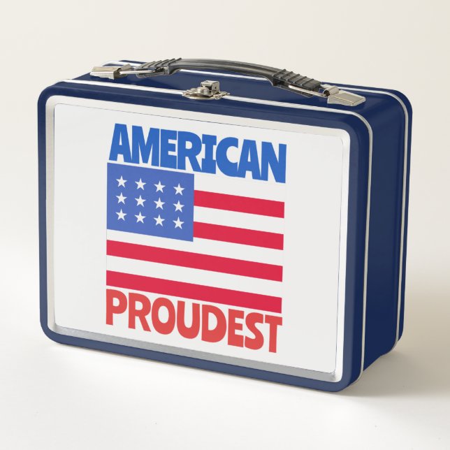 American Flag  Metal Lunch Box (Front)