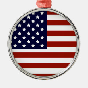American Flag Metal Ornament