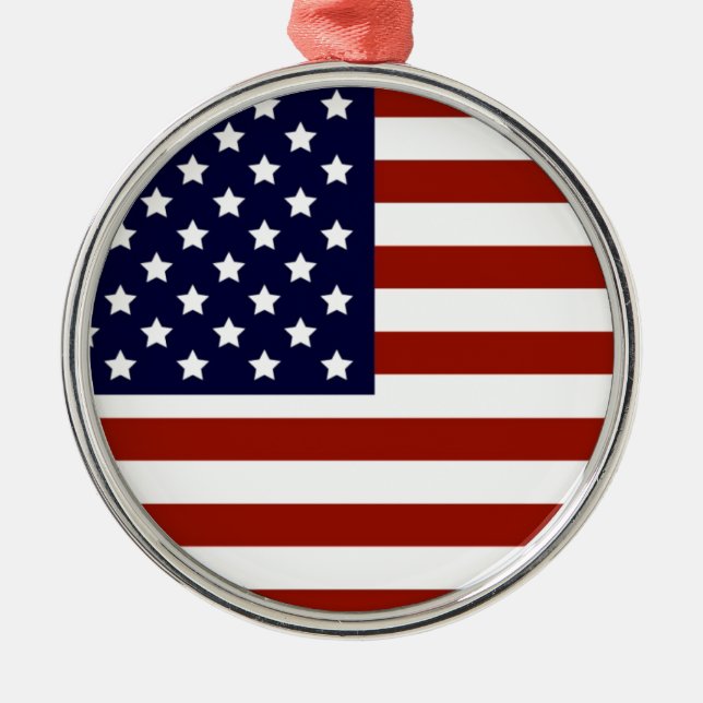 American Flag Metal Ornament (Front)