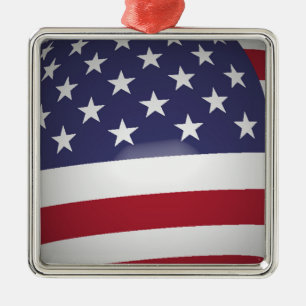 AMERICAN FLAG METAL ORNAMENT