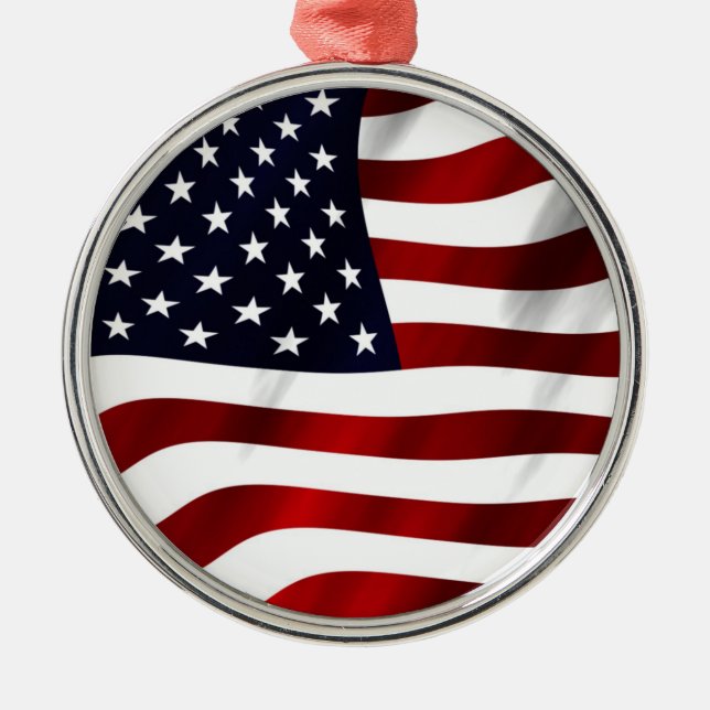 American Flag Metal Ornament (Front)