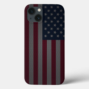 American Flag Metallic Mesh iPhone 13 Case