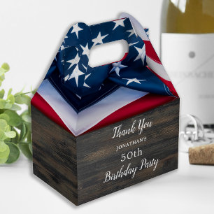 American Flag Military Birthday Party Patriotic  Favor Box