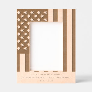 American Flag Military Etched Frames