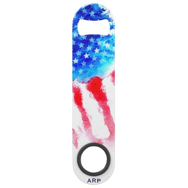 *~* American Flag Military Veteran Red White  Blue Bar Key (Front)