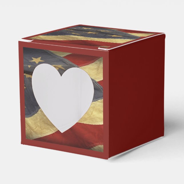 American Flag Military Wedding Favor Box (Front Side)