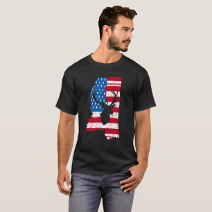 American Flag Mississippi Deer Hunting T-Shirt