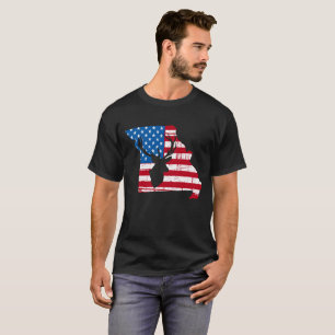 American Flag Missouri Deer Hunting Patriotic T-Shirt