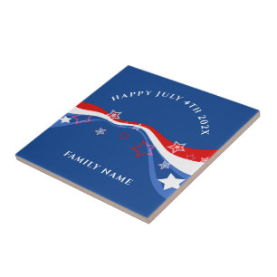 American flag modern design tile