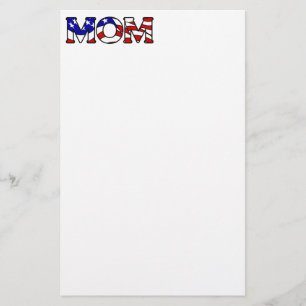 American Flag Mom Stationery