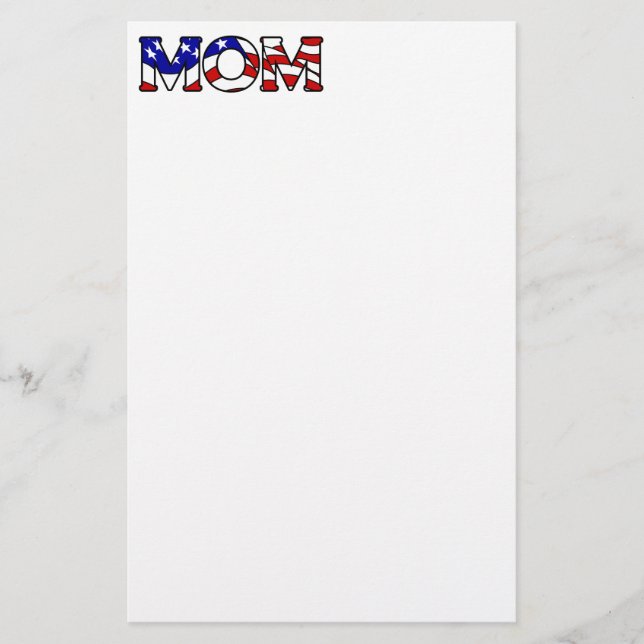 American Flag Mom Stationery (Front)