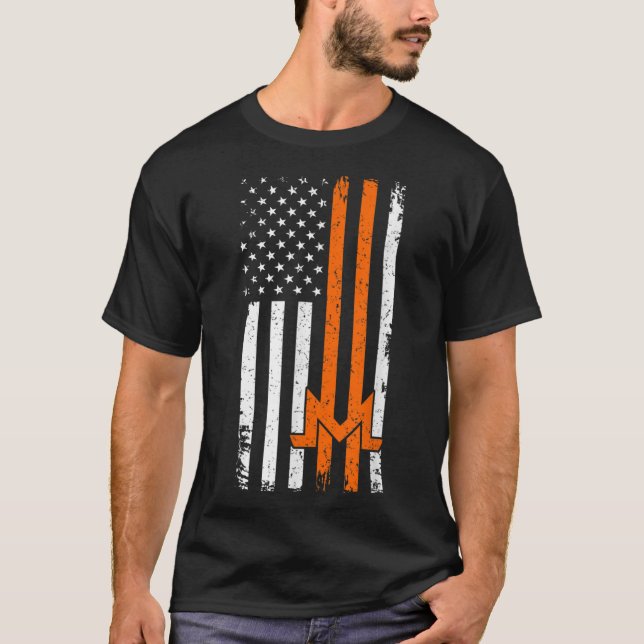 American Flag Monero USA Coin Blockchain Crypto T-Shirt (Front)