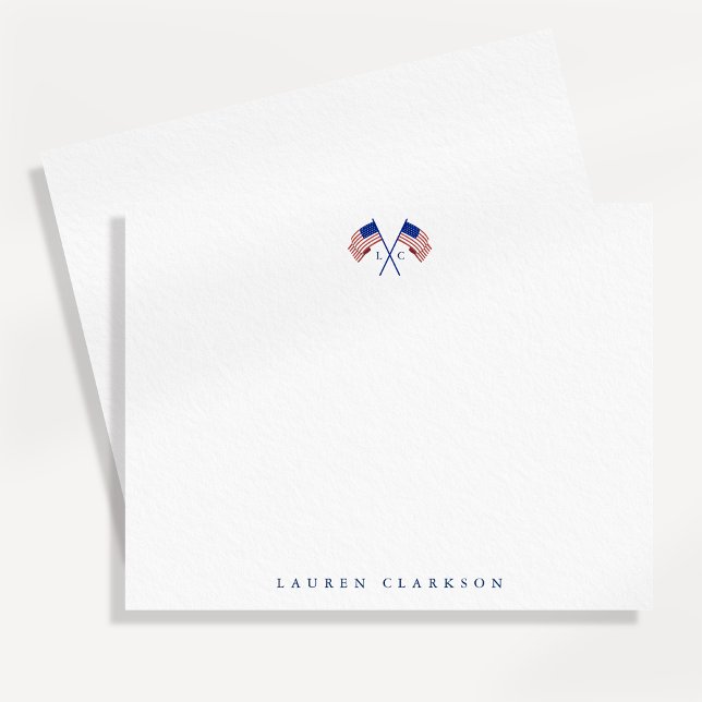 American Flag Monogram Minimalist Patriotic card (Creator Uploaded)