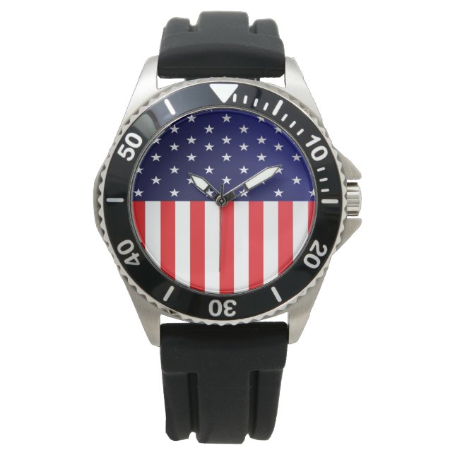 American Flag Monogram Pocket Watch (Front)
