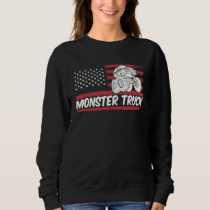 American Flag Monster Truck Monster Truck Racing B Sweatshirt