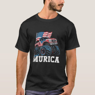 American Flag Monster Truck Murica USA Boys And Gi T-Shirt