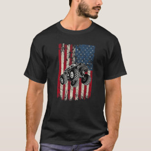American Flag Monster Truck Racing Us Monster Truc T-Shirt