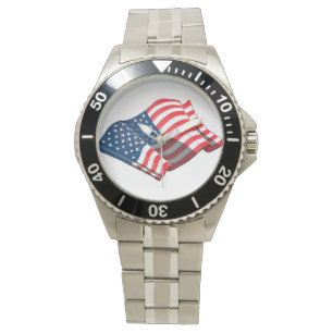 American Flag Montre inox