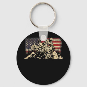 American Flag Motocross Motocross Dirt Bike Keychain