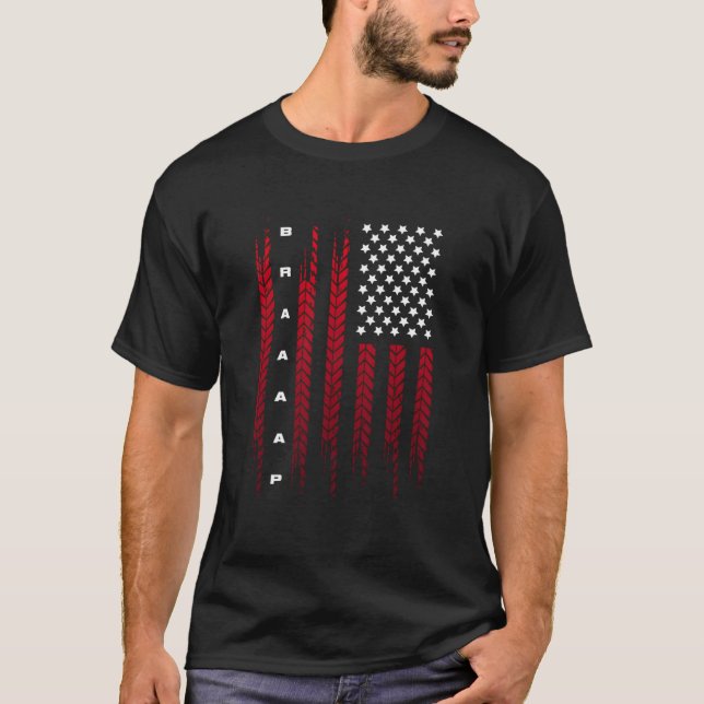 American Flag Motocross Motocross Dirt Bike T-Shirt (Front)