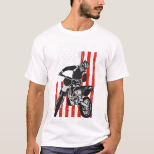 American Flag Motorcross Braap MERICA Dirt Bike 4t T-Shirt