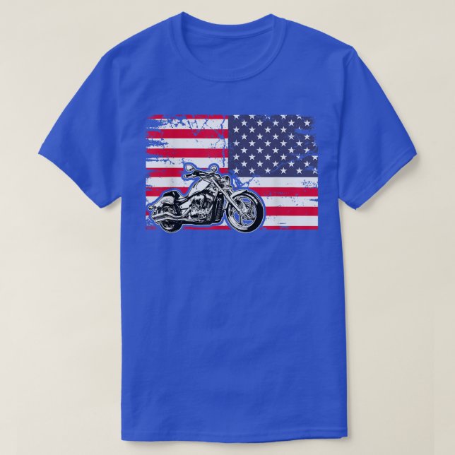 American Flag Motorcycle Biker176 T-Shirt (Design Front)