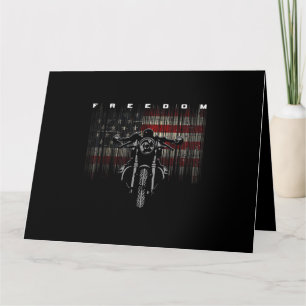 American Flag Motorcycle Freedom Card